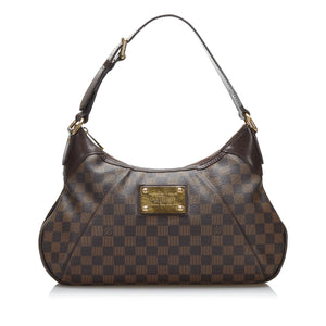 Louis Vuitton Damier Ebene Canvas And Brown Leather Lace Up High