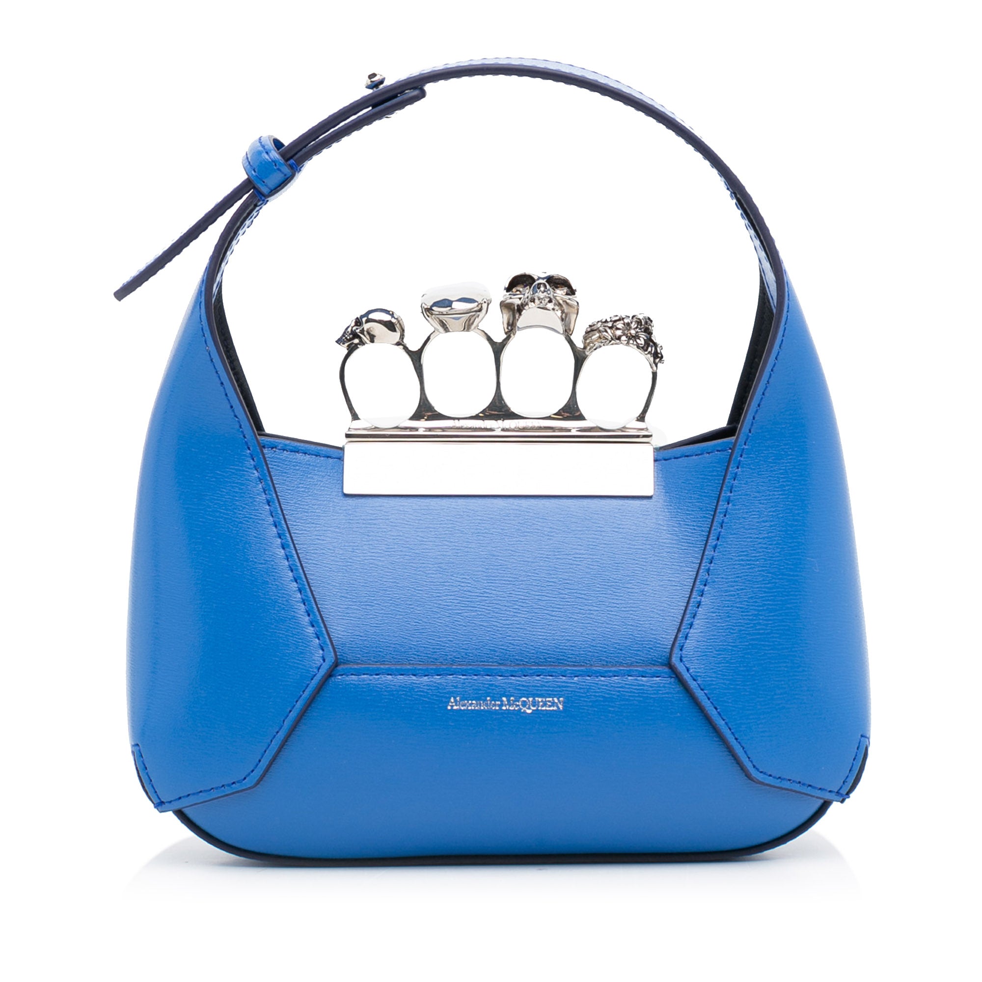 image of Blue Alexander McQueen The Jewelled Mini Satchel