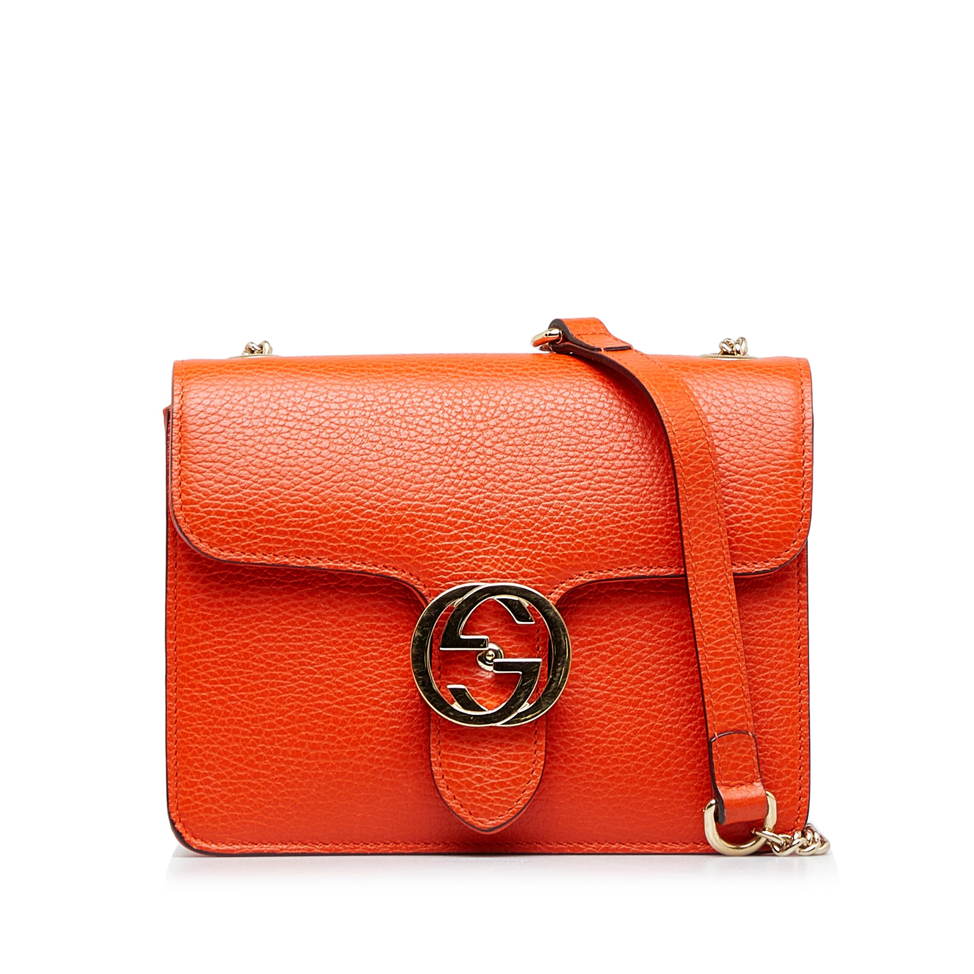 image of Orange Gucci Small Dollar Interlocking G Crossbody