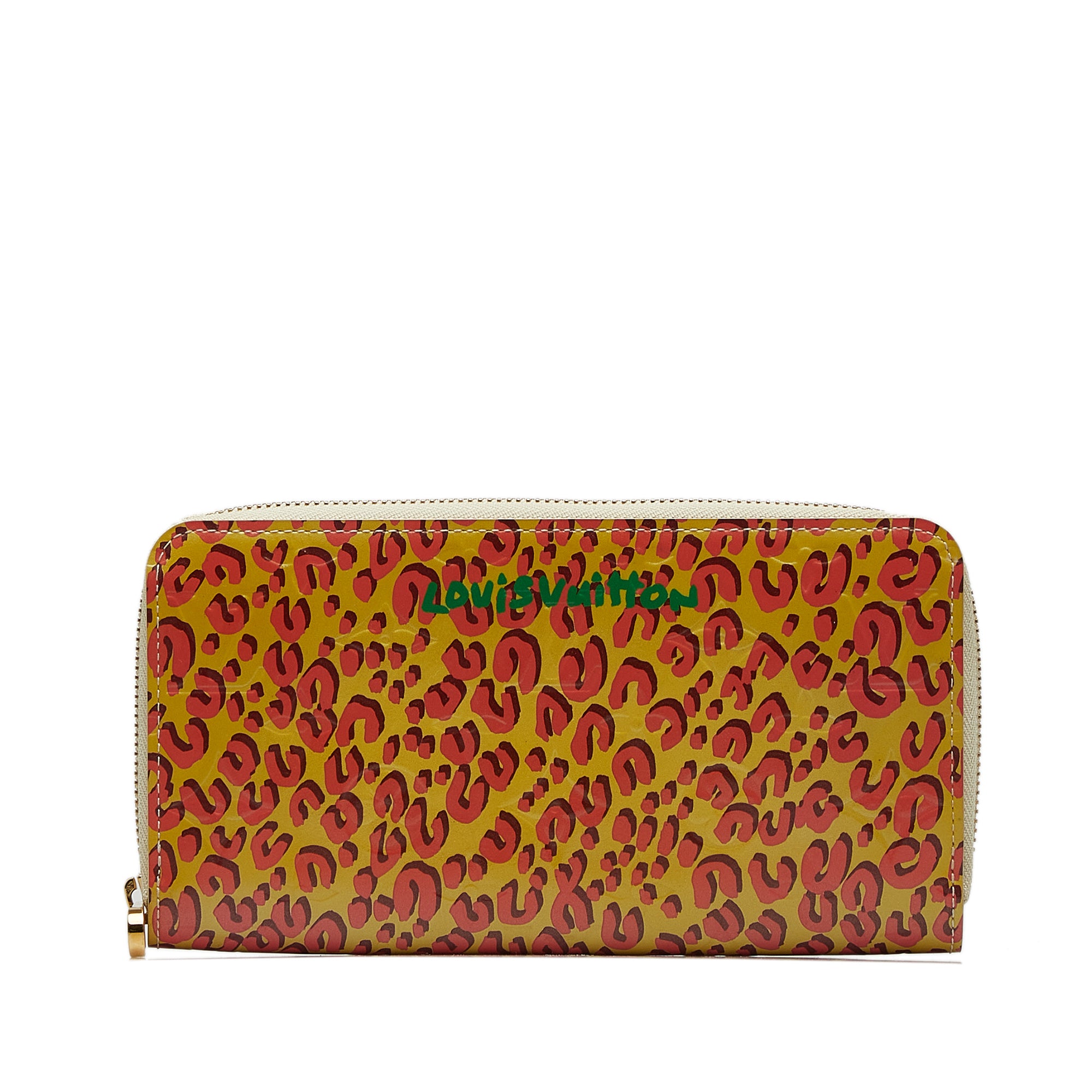 image of Yellow Louis Vuitton X Stephen Sprouse Vernis Leopard Zippy Long Wallets