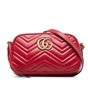 Pink Gucci GG Marmont Matelasse Crystal-Embellished Velvet Crossbody