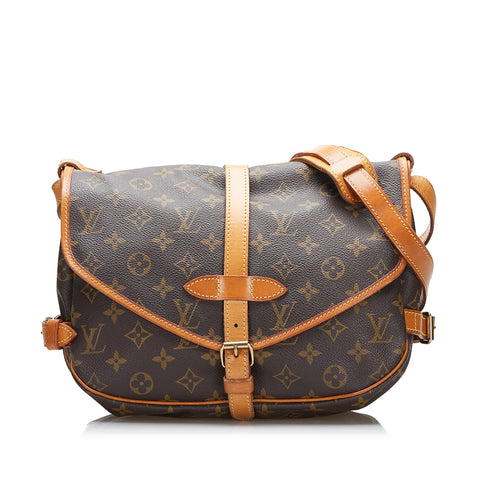 Louis Vuitton Saumur 30 Canvas Shoulder Bag (pre-owned) in Metallic