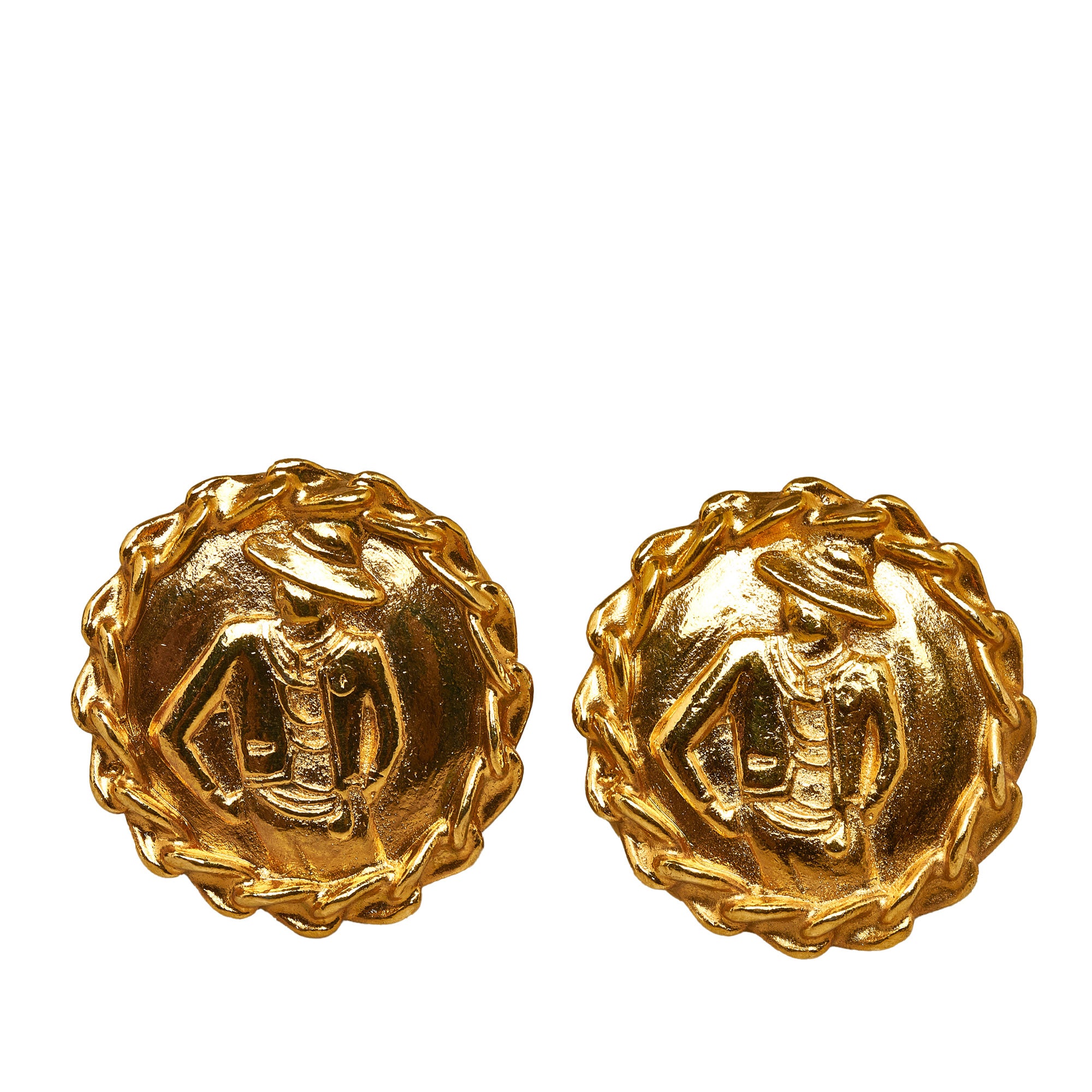 image of Gold Chanel Mademoiselle Clip on Earrings