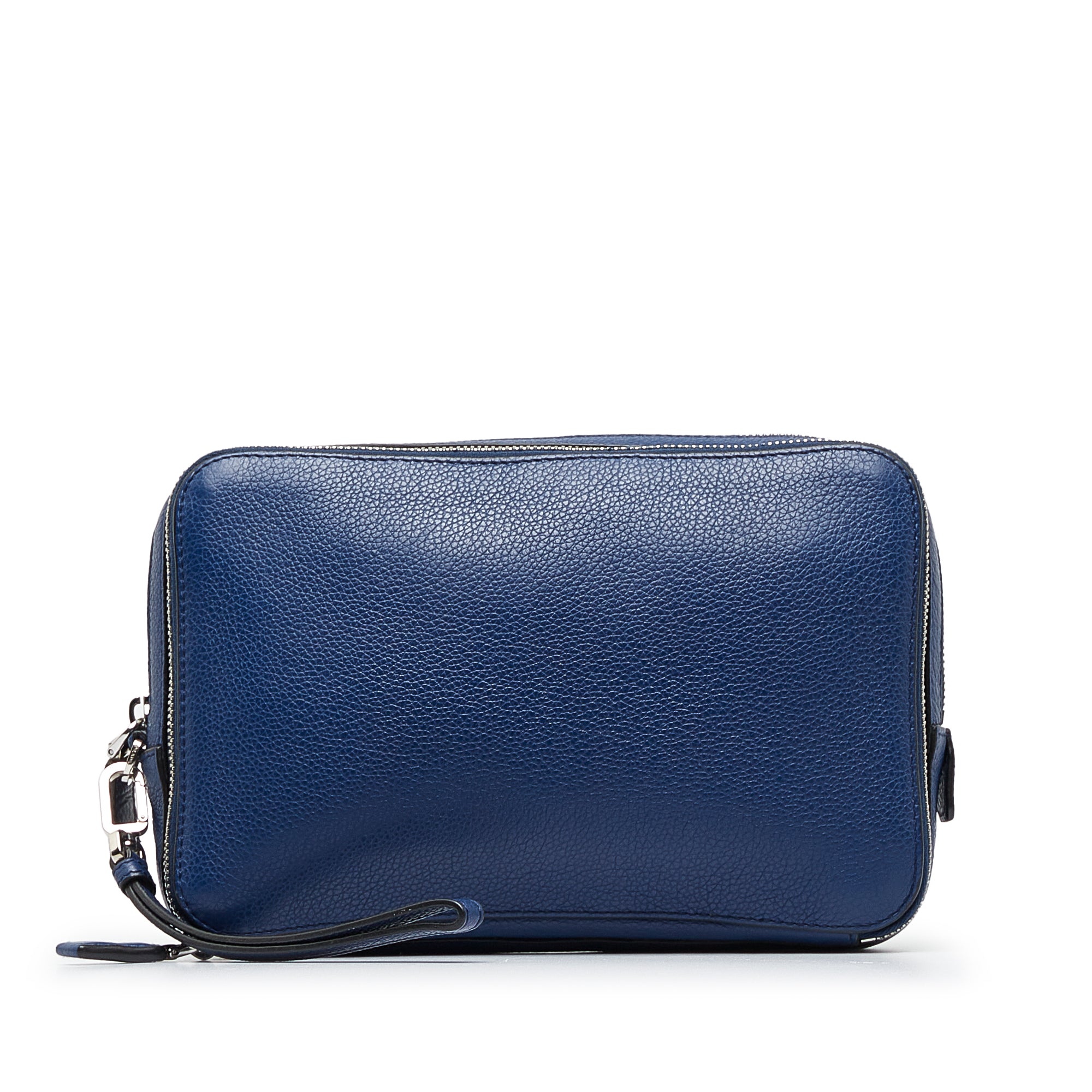 image of Blue Prada Vitello Daino Clutch Bag