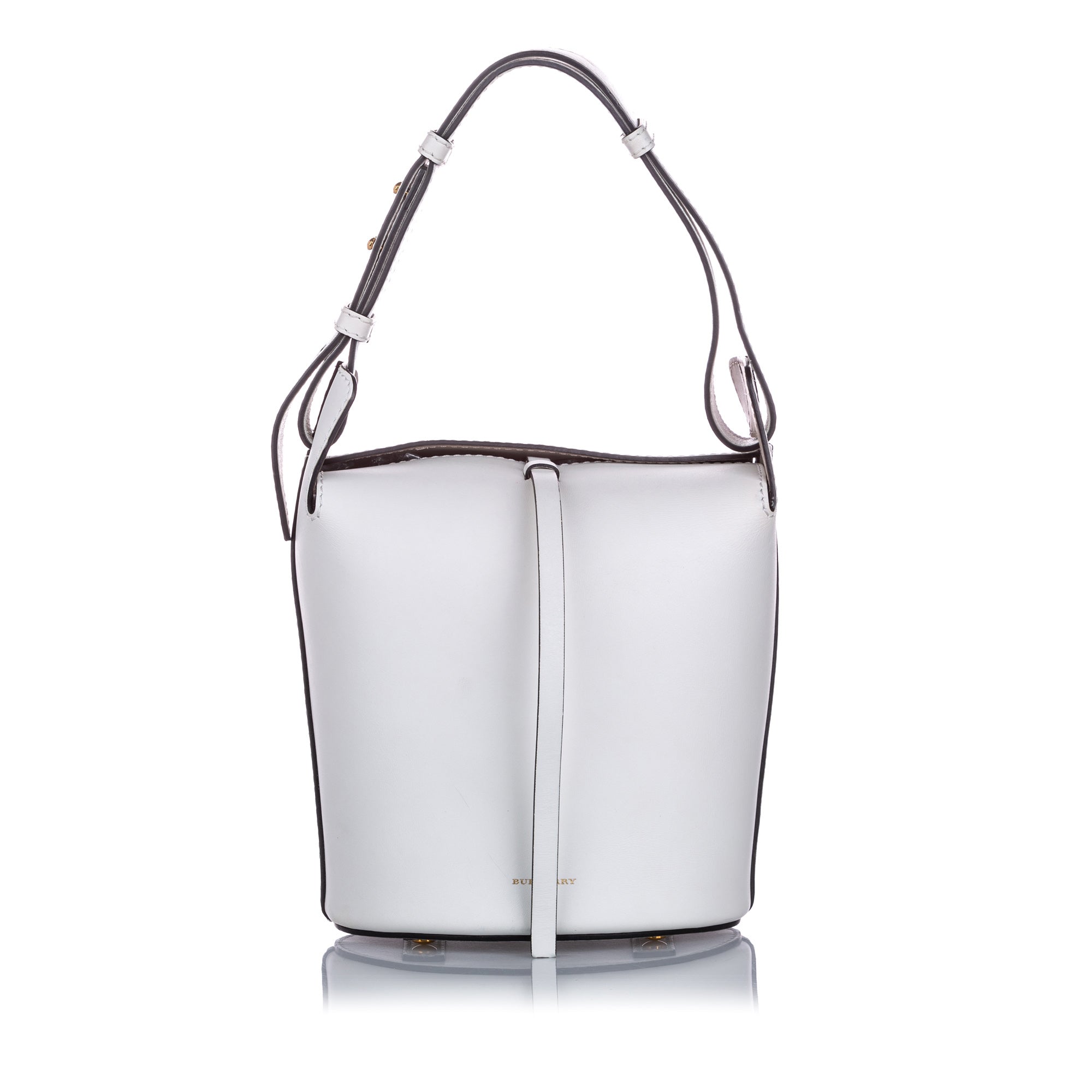 small leather bucket bag