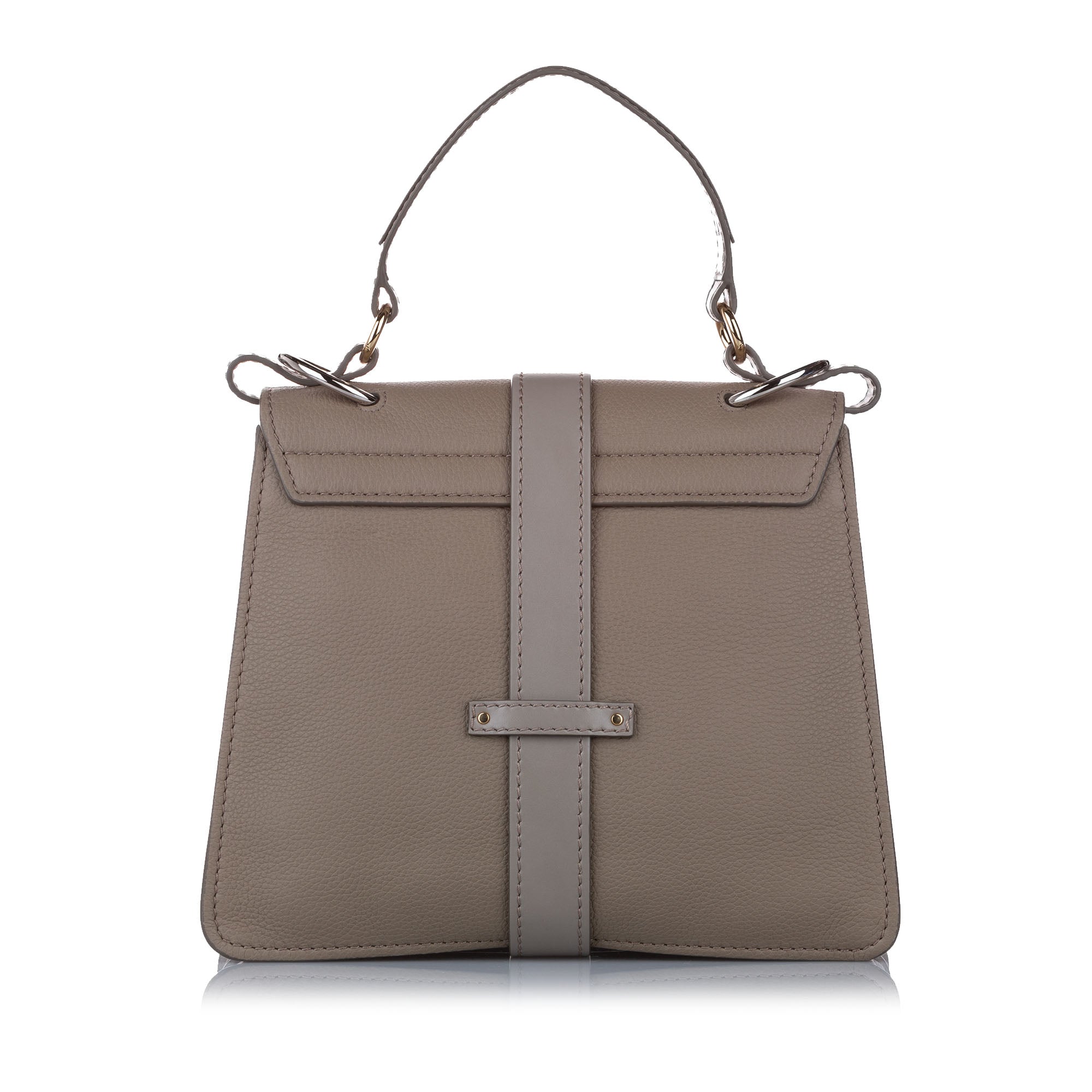 Gray Medium Aby Leather Satchel