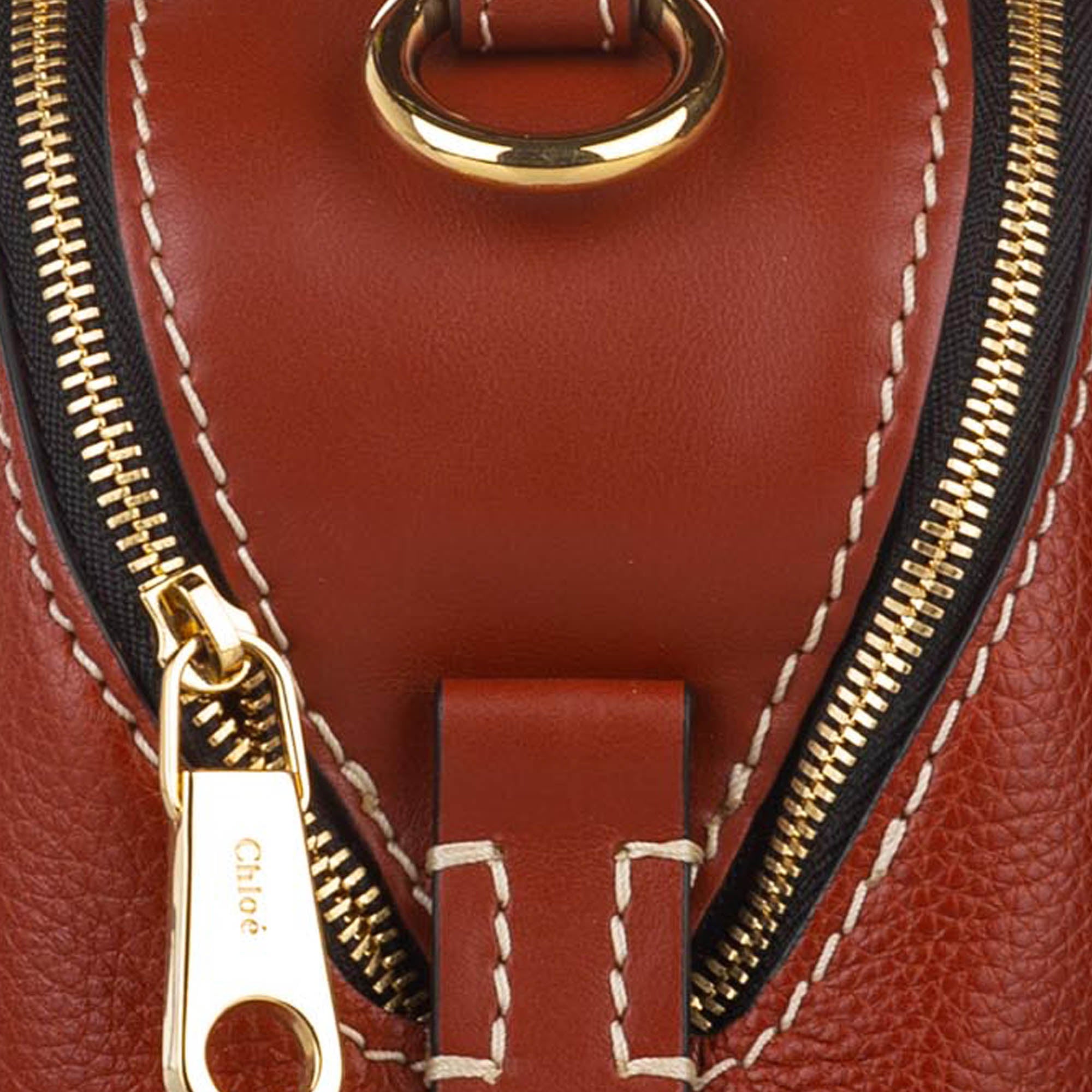 Red Small Daria Leather Satchel