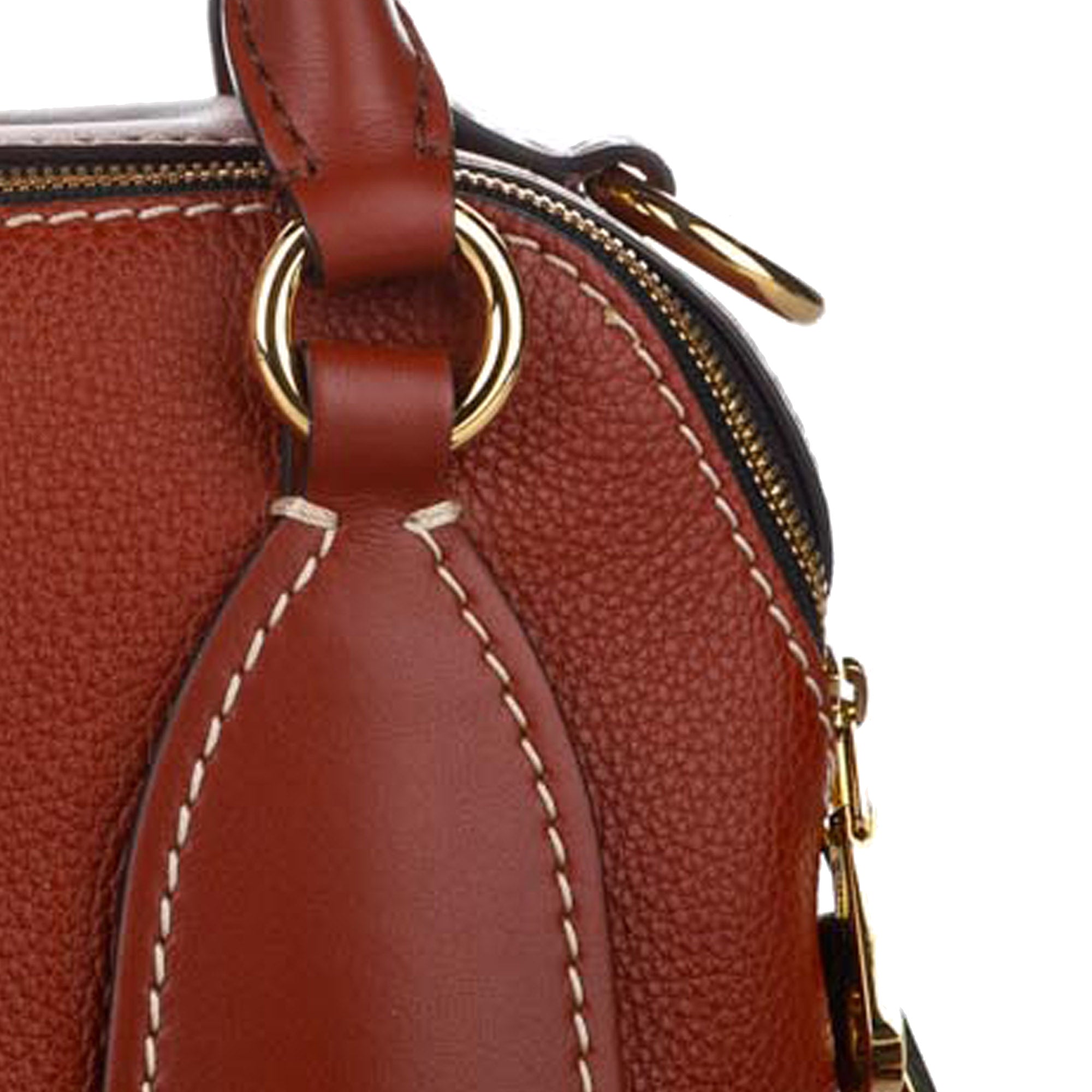 Red Small Daria Leather Satchel