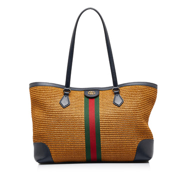 Brown Gucci Medium Raffia Ophidia Tote Bag – Designer Revival