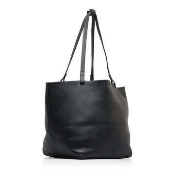 The Row N/s Park Medium Textured-leather Tote in Black