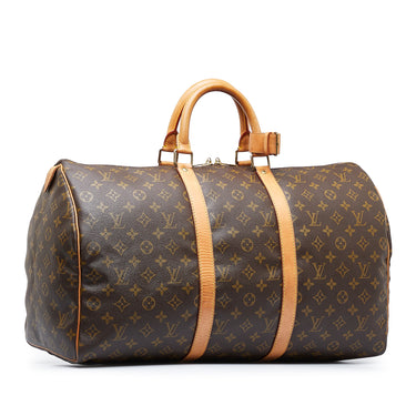 70s Louis Vuitton Monogram Keepall Travel Duffle Bag French