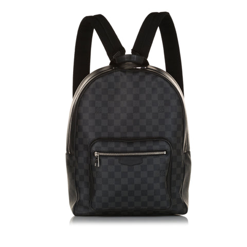 Pre-owned Louis Vuitton Josh Backpack Damier Graphite Giant Blue