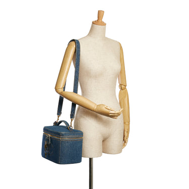 CHANEL CC Matelasse Round Vanity Chain Hand Bag Patent Leather Beige  440LC025