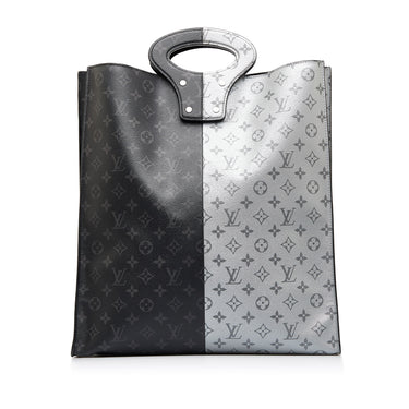 Authentic Louis Vuitton Split Monogram Eclipse North South Tote Black  Silver