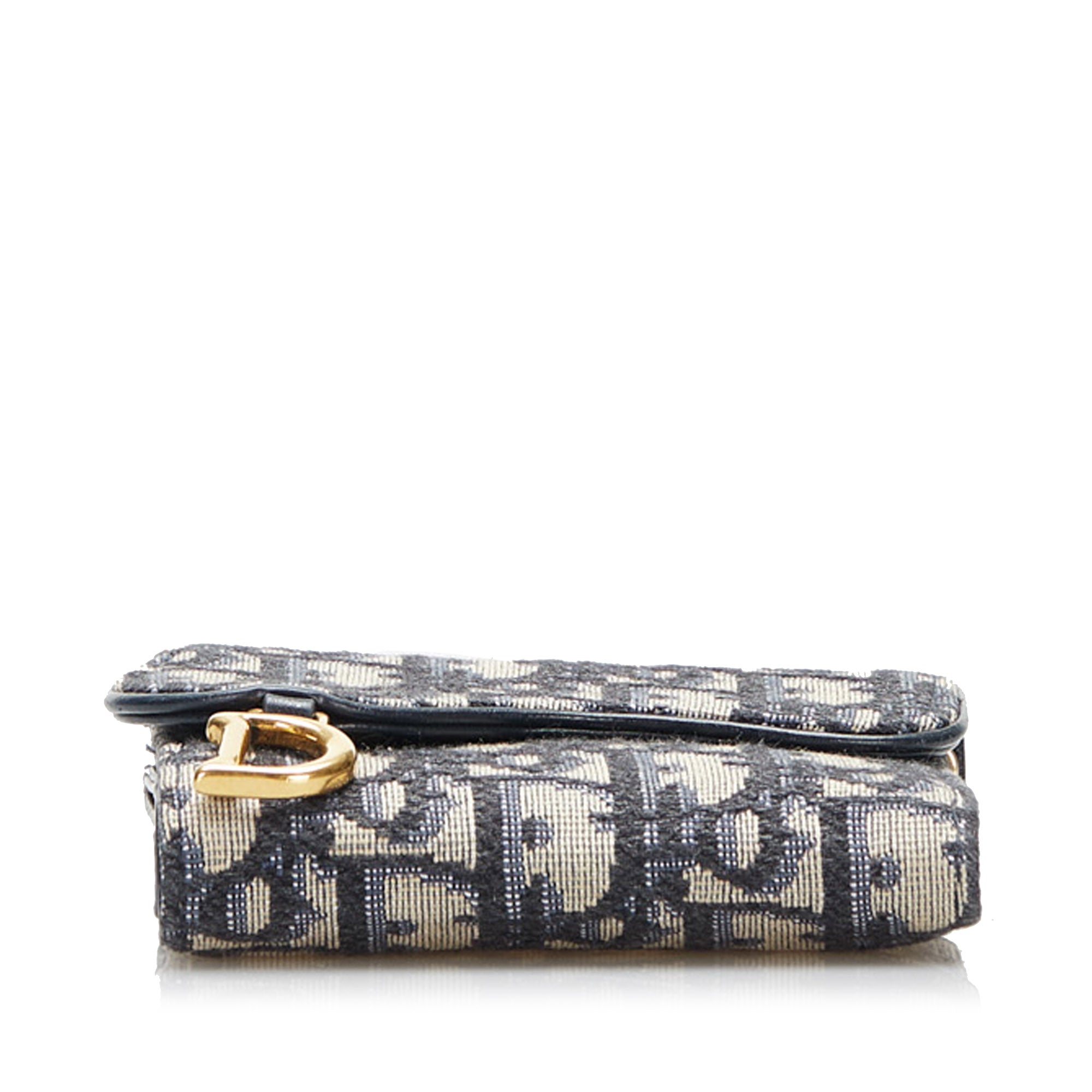 Long Saddle Wallet with Chain Blue Dior Oblique Jacquard  DIOR