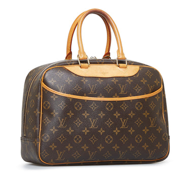 Louis Vuitton Deauville Monogram Satchel Bag Zip Leather Purse