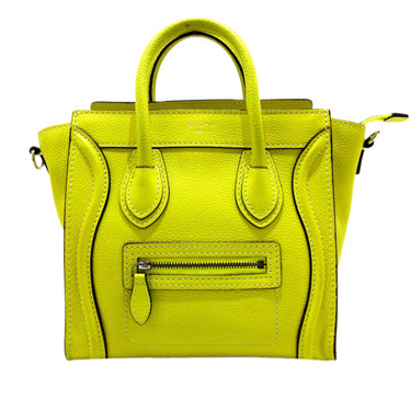 Yellow Celine Nano Luggage Leather Tote Bag – Designer Revival