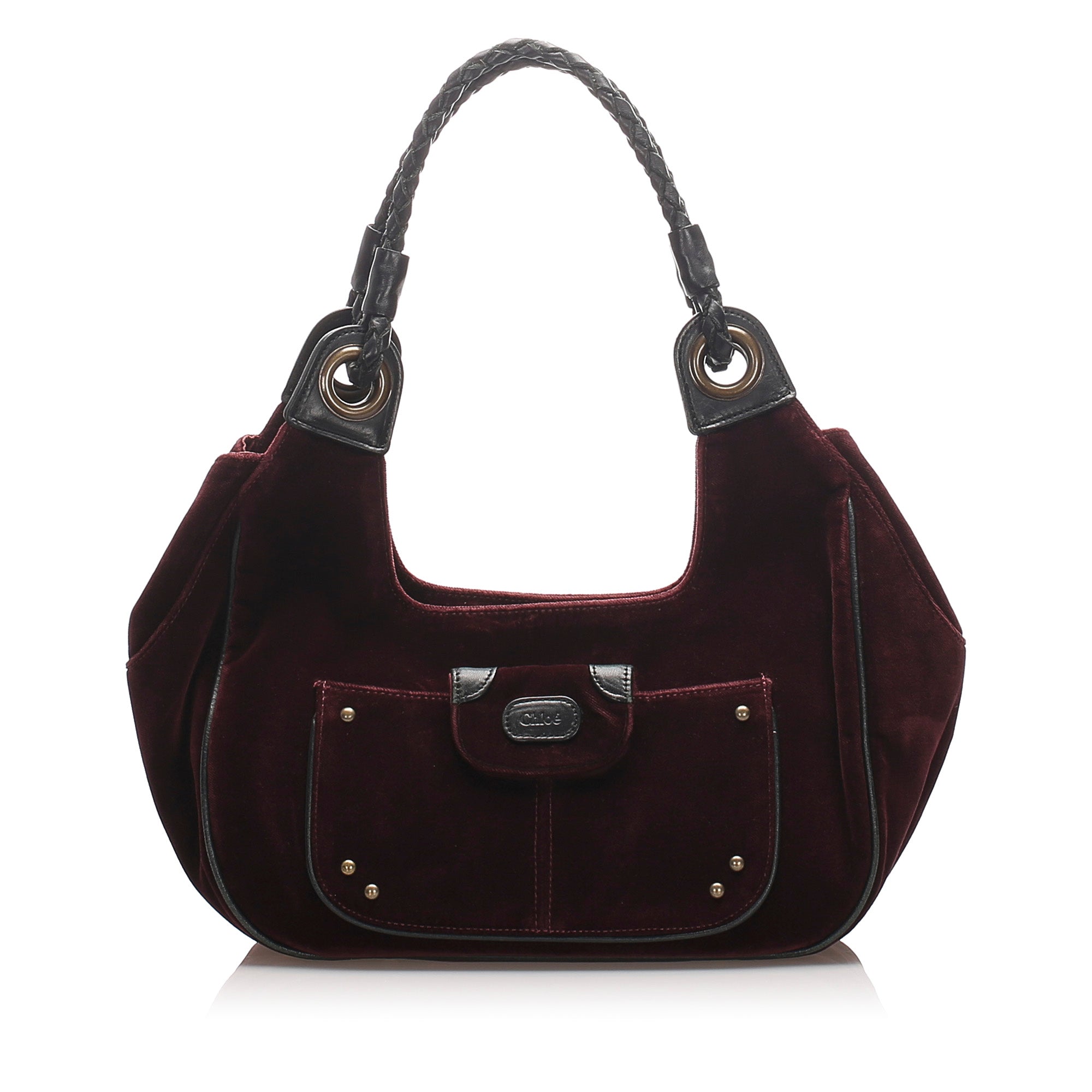 red suede shoulder bag