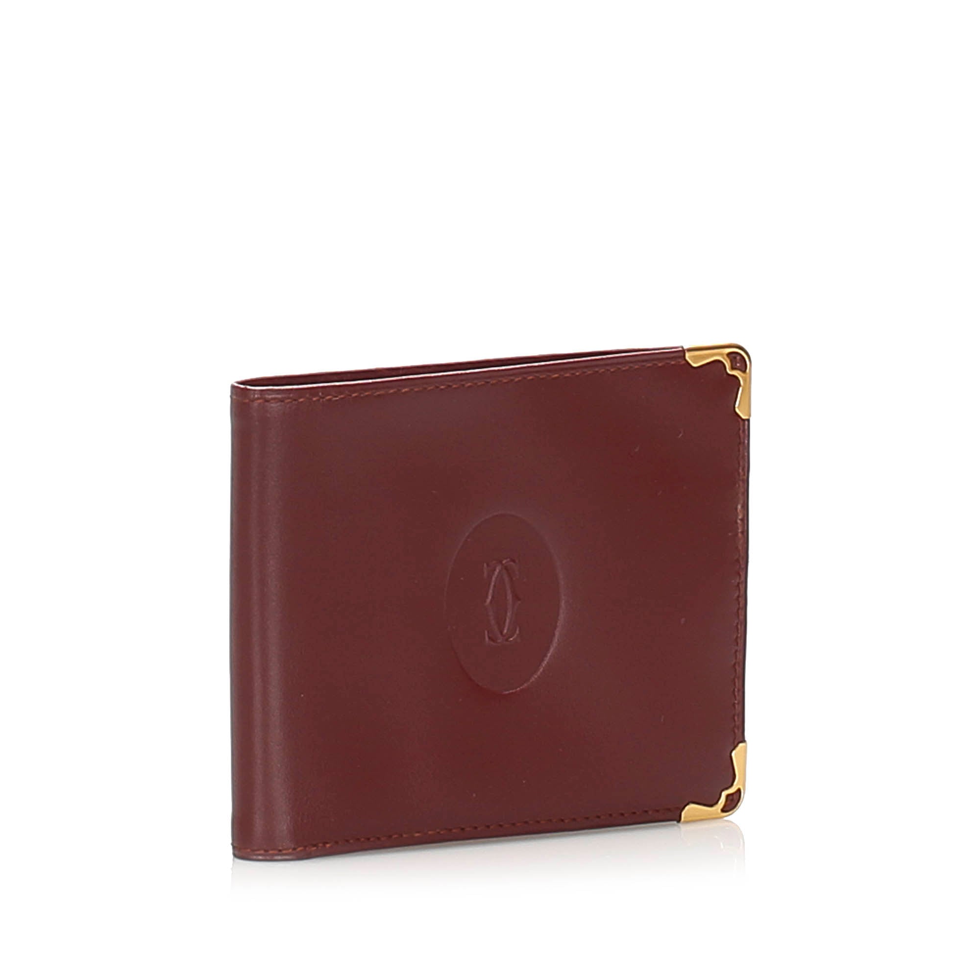 cartier red leather wallet