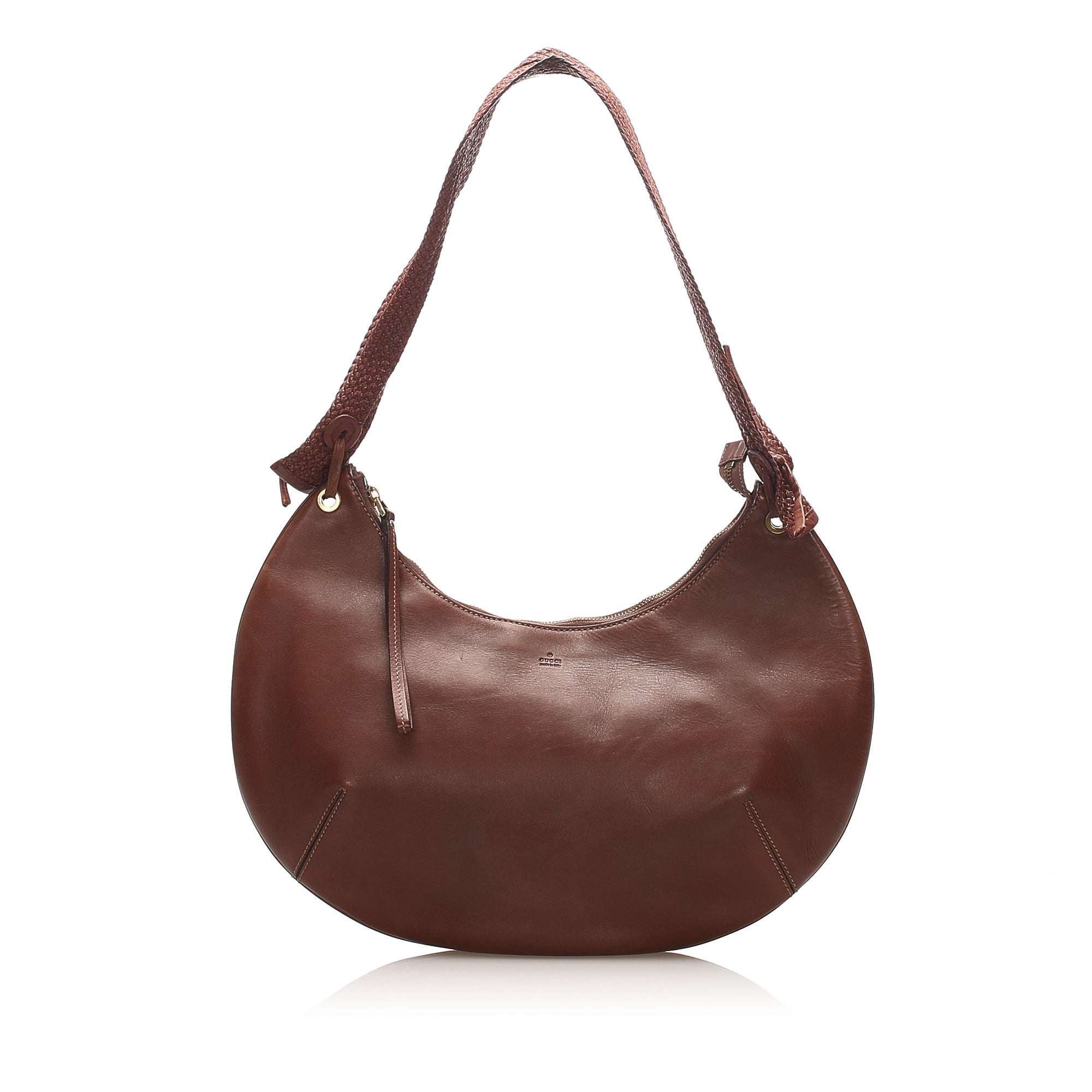 gucci brown leather hobo bag
