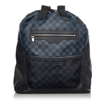 Unisex Pre-Owned Authenticated Louis Vuitton Damier Cobalt Matchpoint Hybrid  Canvas Blue Backpack 