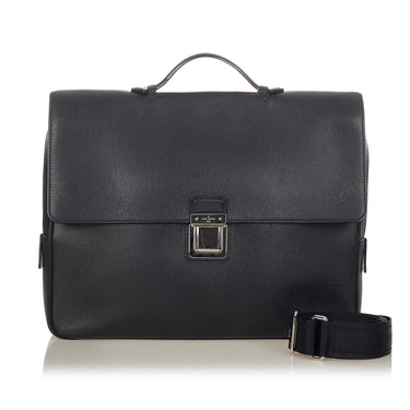 District PM Messenger Bag - Luxury Taiga Leather Grey