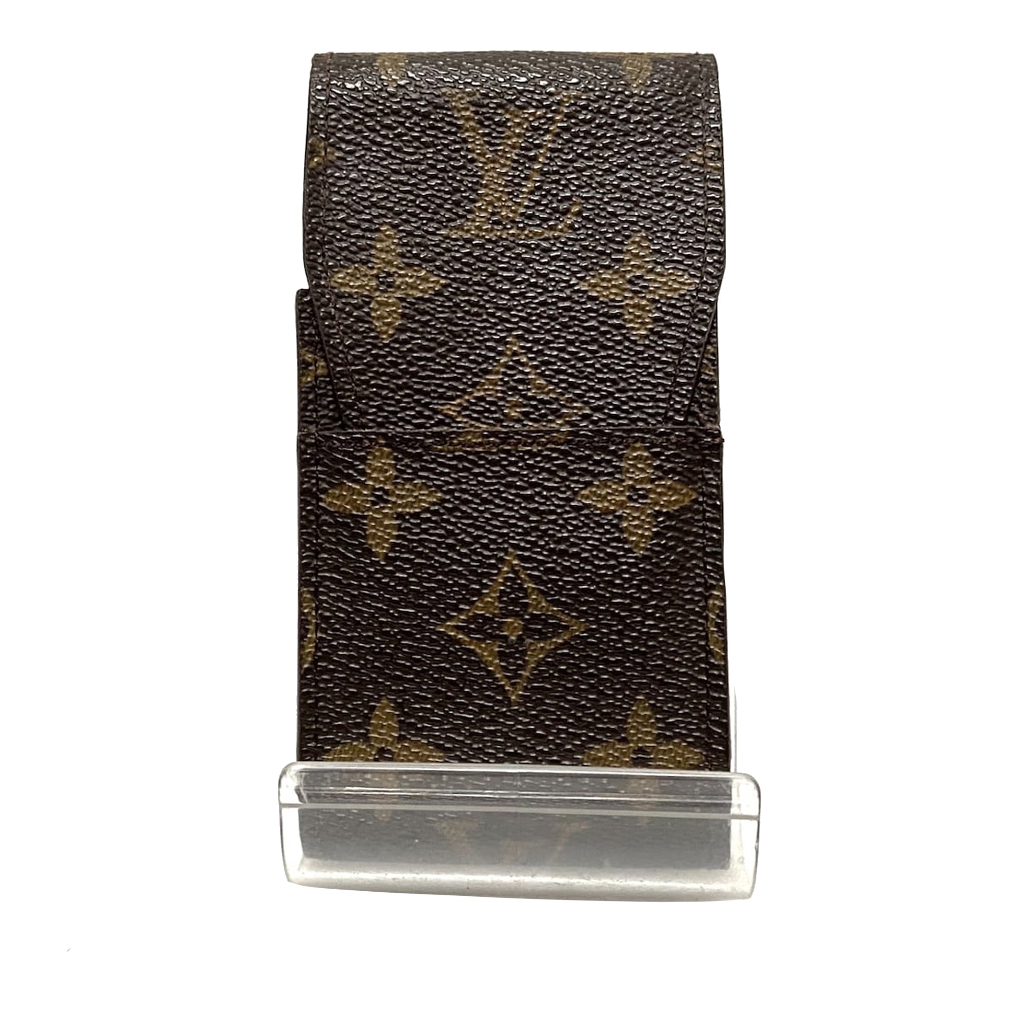 Louis Vuitton Brown Cigarette Case Monogram Etui Mobile Or Pouch