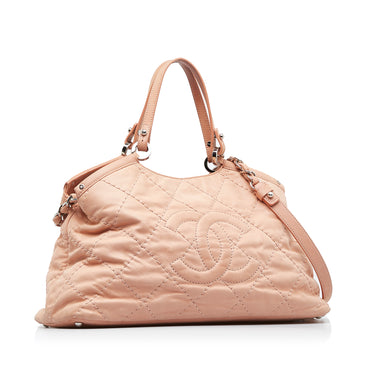 Chanel Light Pink Quilted Iridescent Leather Large Sea Hit Tote