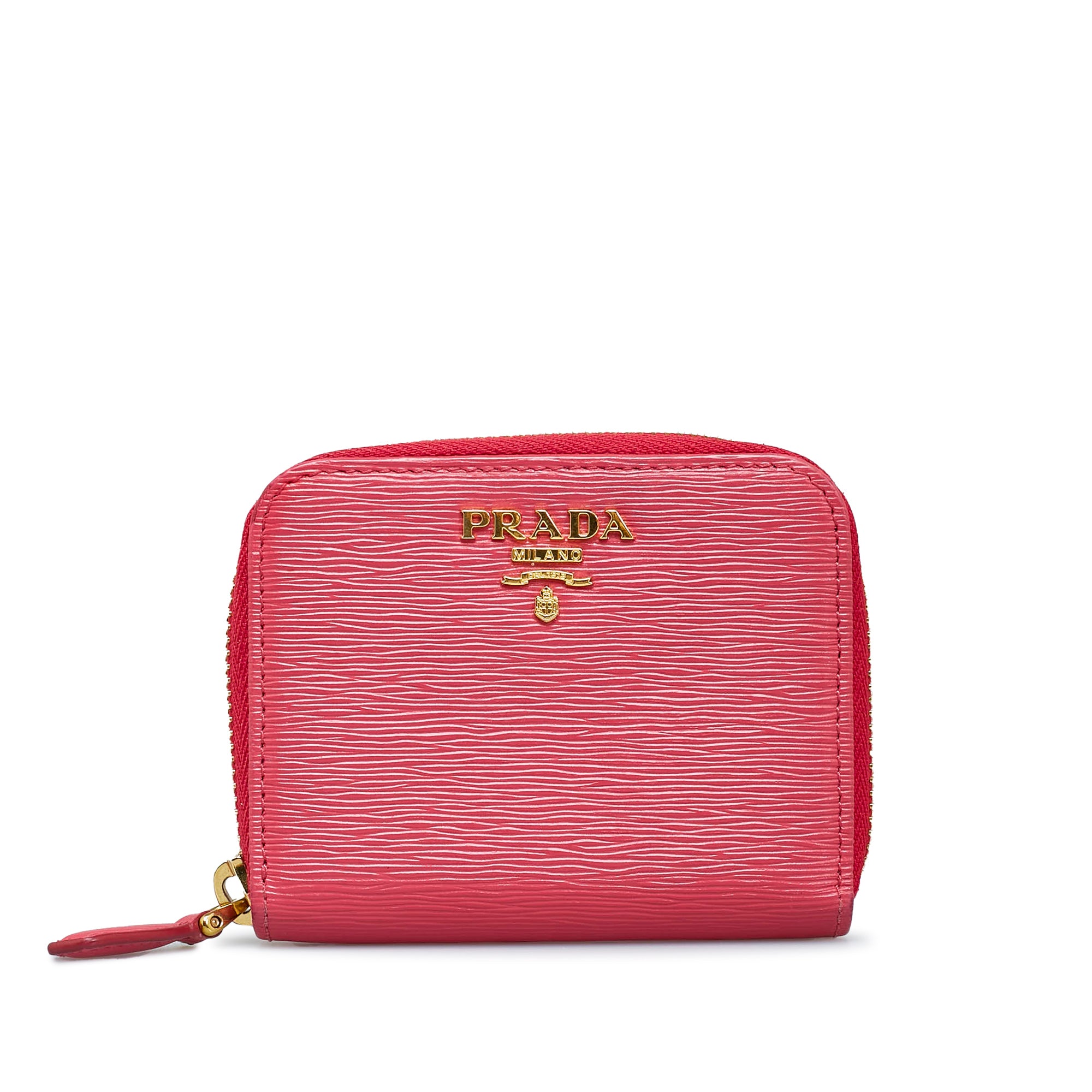 image of Red Prada Leather Coin Pouch