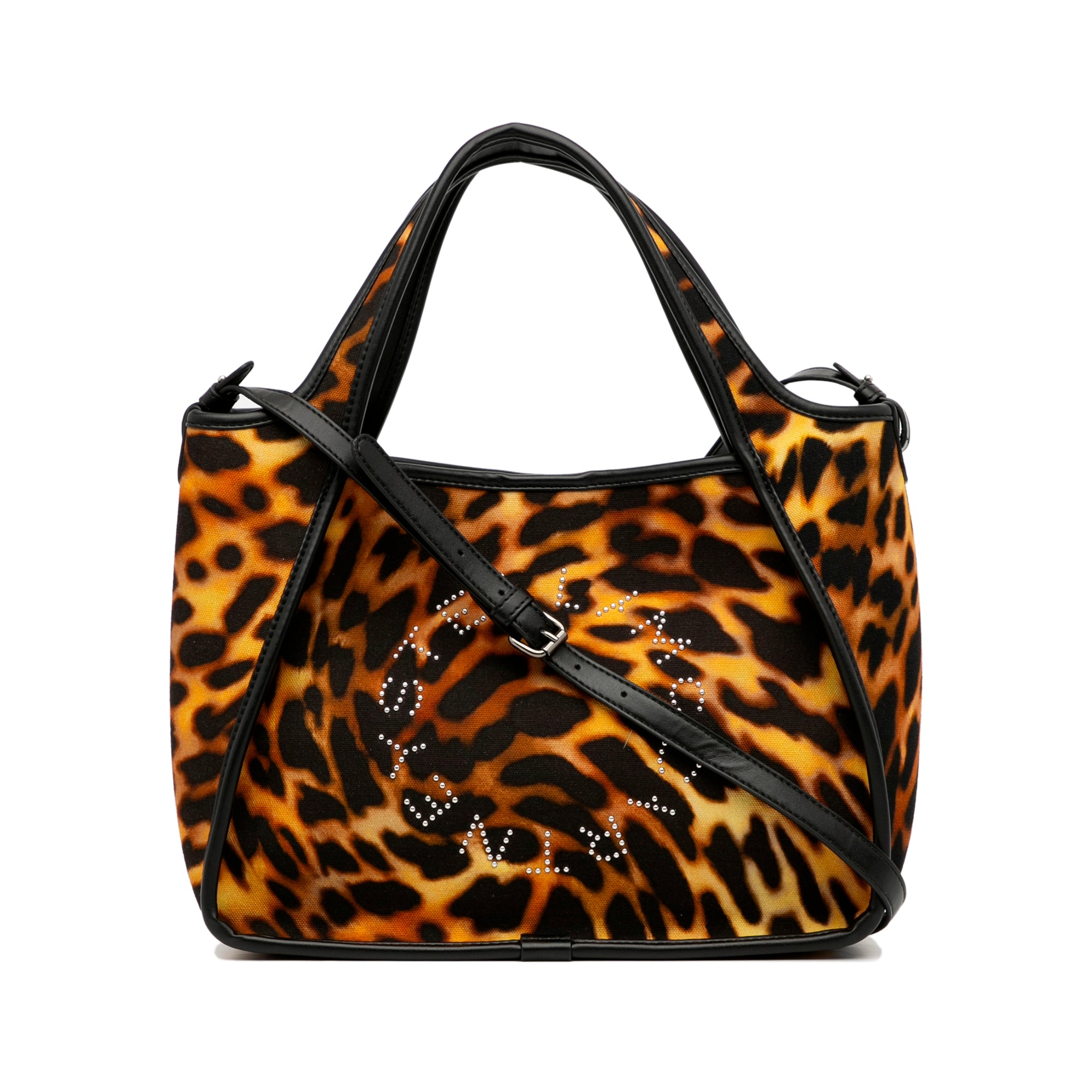 image of Brown Stella McCartney Animal Print Logo Satchel