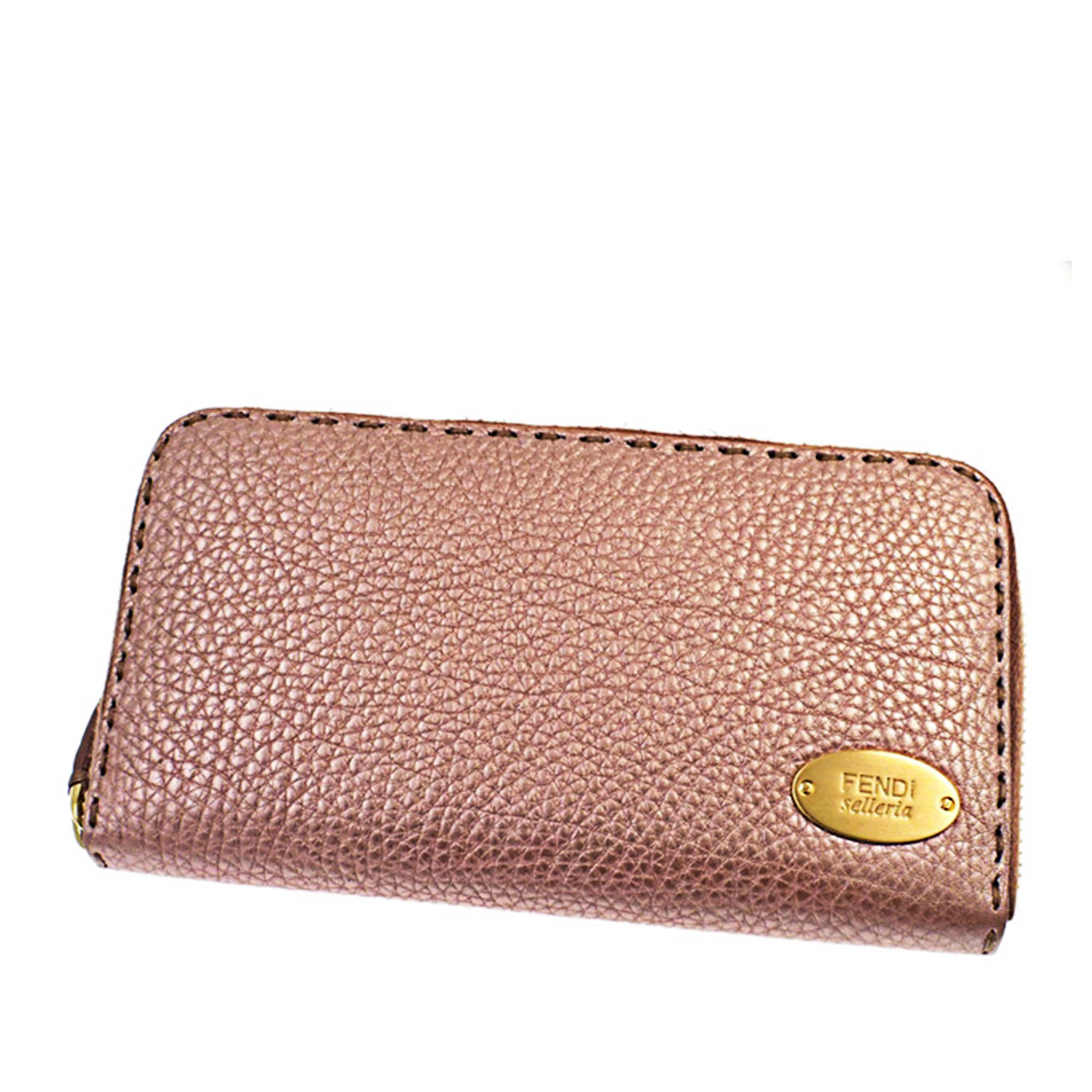 Pink Fendi Selleria Zip Around Leather 