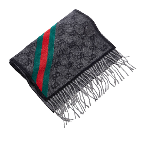 Gray Gucci GG Wool Web Scarf Scarves – Designer Revival