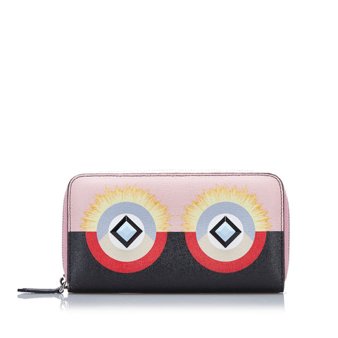 Fendi Monsters Motif Leather Wallet - Grey Wallets, Accessories