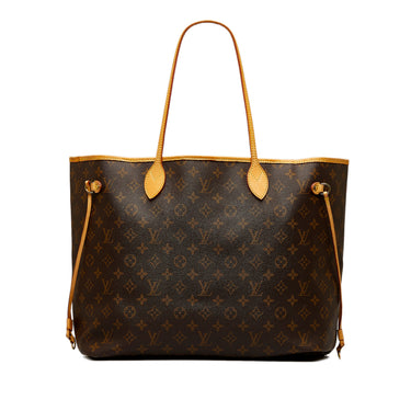 LOUIS VUITTON Neverfull MM Monogram Canvas Tote Bag Brown