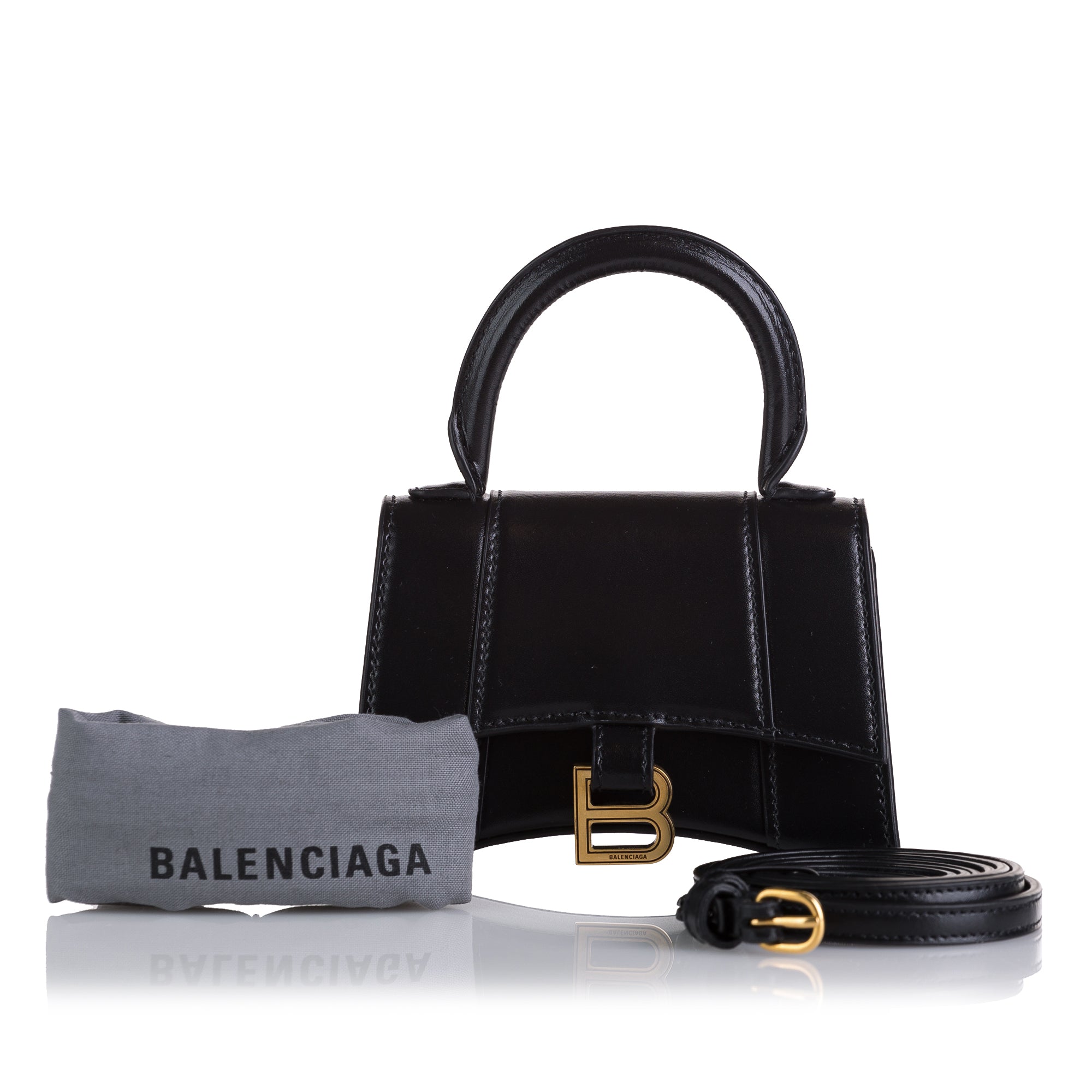 BALENCIAGA BLACK LEATHER BELT BAG