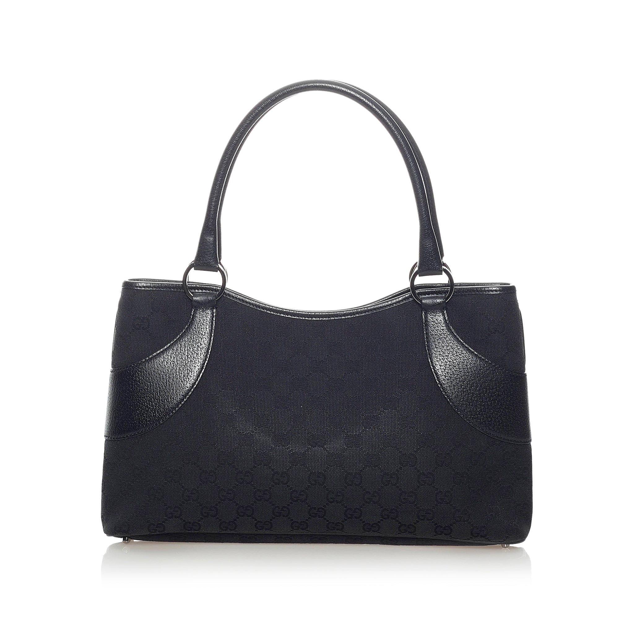 Gucci GG Embossed Tote Bag Black in Leather with Silver-tone - US