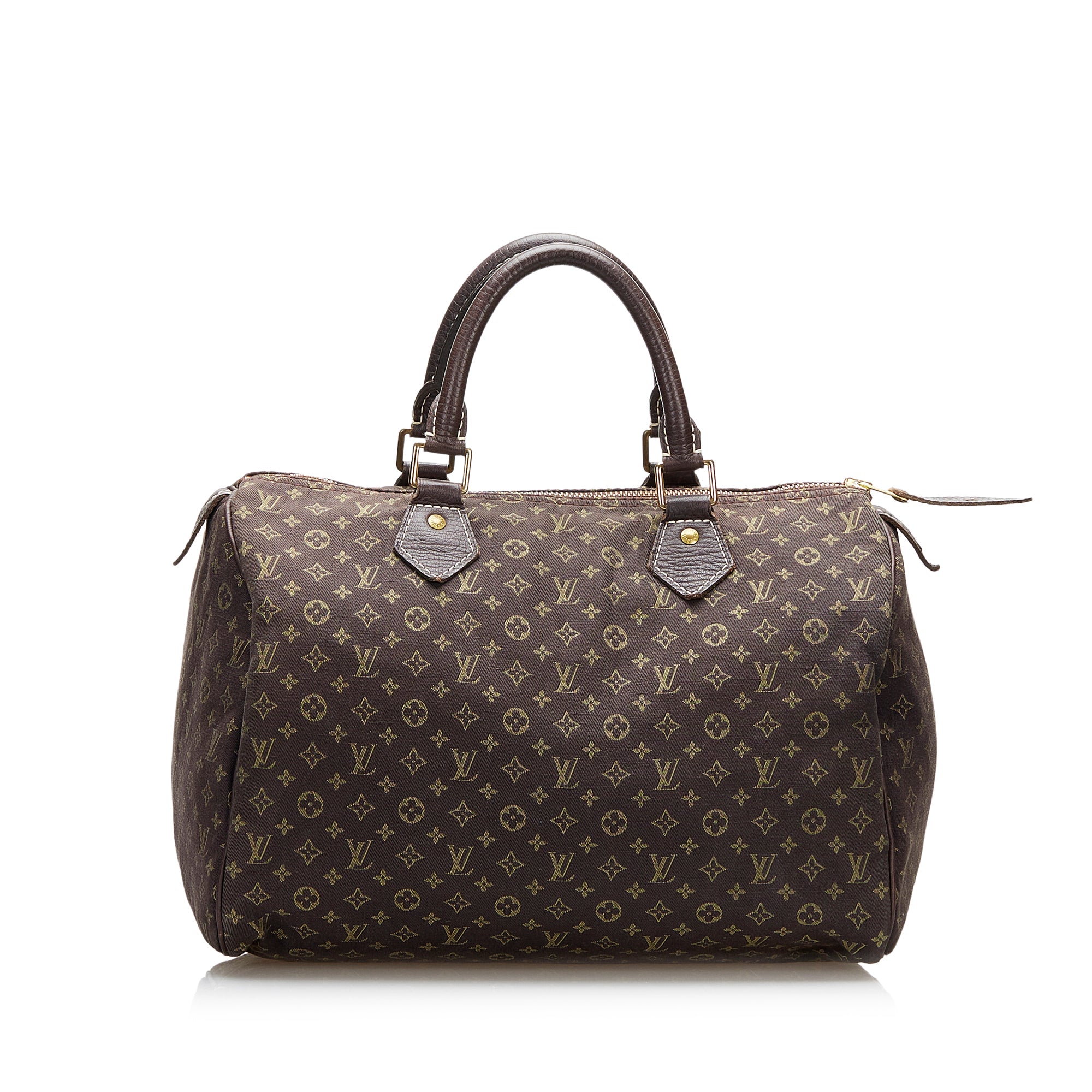 Brown Louis Vuitton Monogram Mini Lin Speedy 30 Boston Bag