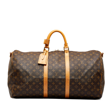 Louis Vuitton Vintage Brown Monogram Canvas Keepall Bandouliere 55