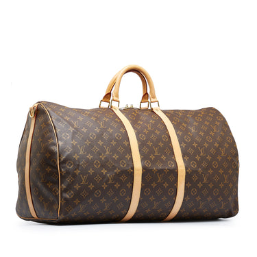 LOUIS VUITTON Keepall Bandouliere 60 Monogram PVC Vinyl Canvas Brown Unisex  bag