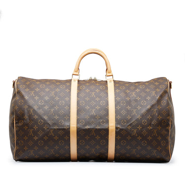 LOUIS VUITTON Keepall Bandouliere 60 Brown Monogram Canvas Travel Bag  Duffle VTG