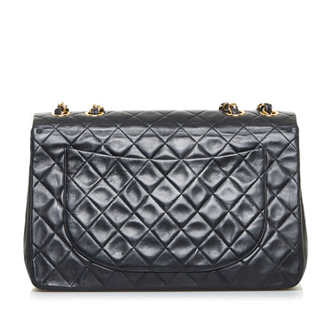 Chanel Black Lamb Jumbo Double Flap Gold - Vintage Lux