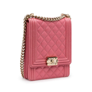 Pink Chanel Tweed Logo Phone Case Crossbody Bag – Designer Revival