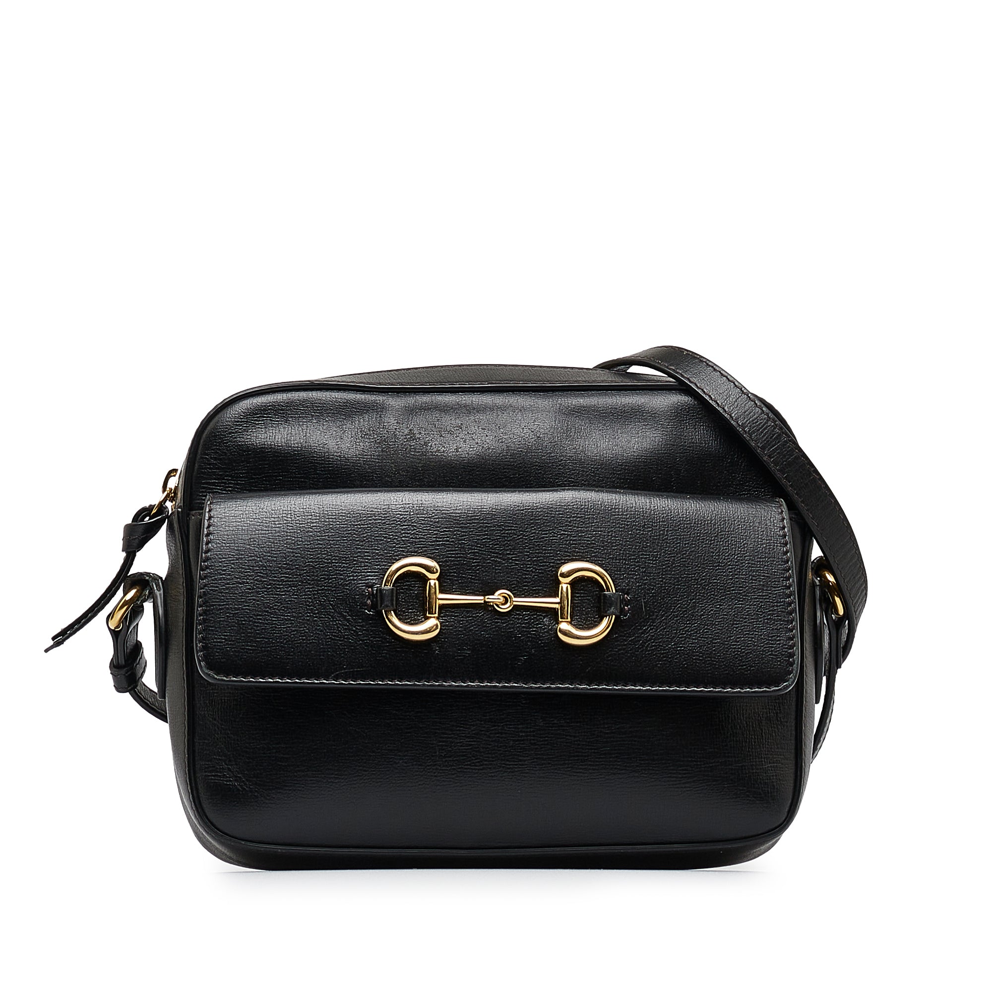 Image of Black Gucci Horsebit 1955 Crossbody Bag