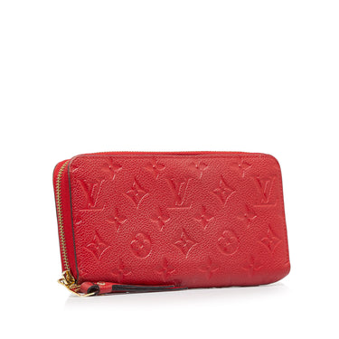 Red Louis Vuitton Monogram Empreinte Zippy Wallet