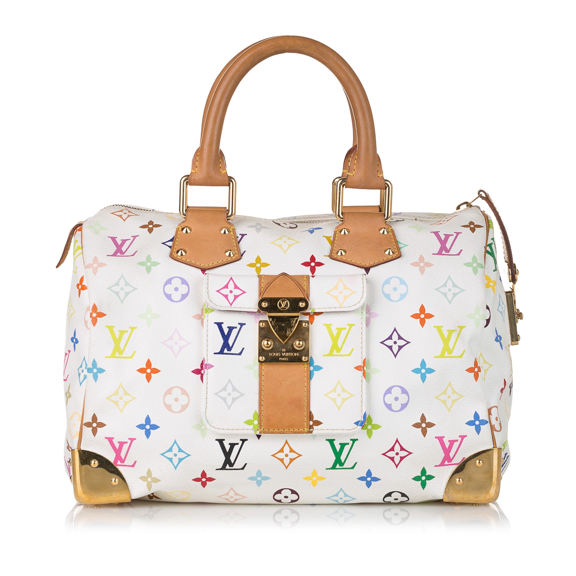 Louis Vuitton White/Multicolor Monogram Canvas Speedy 30 Bag Louis