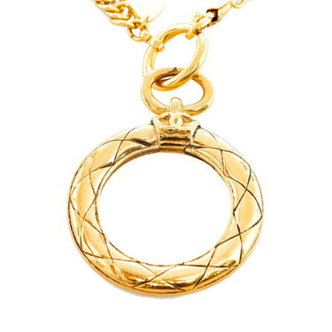 1980s Chanel Quilted Magnifier Necklace