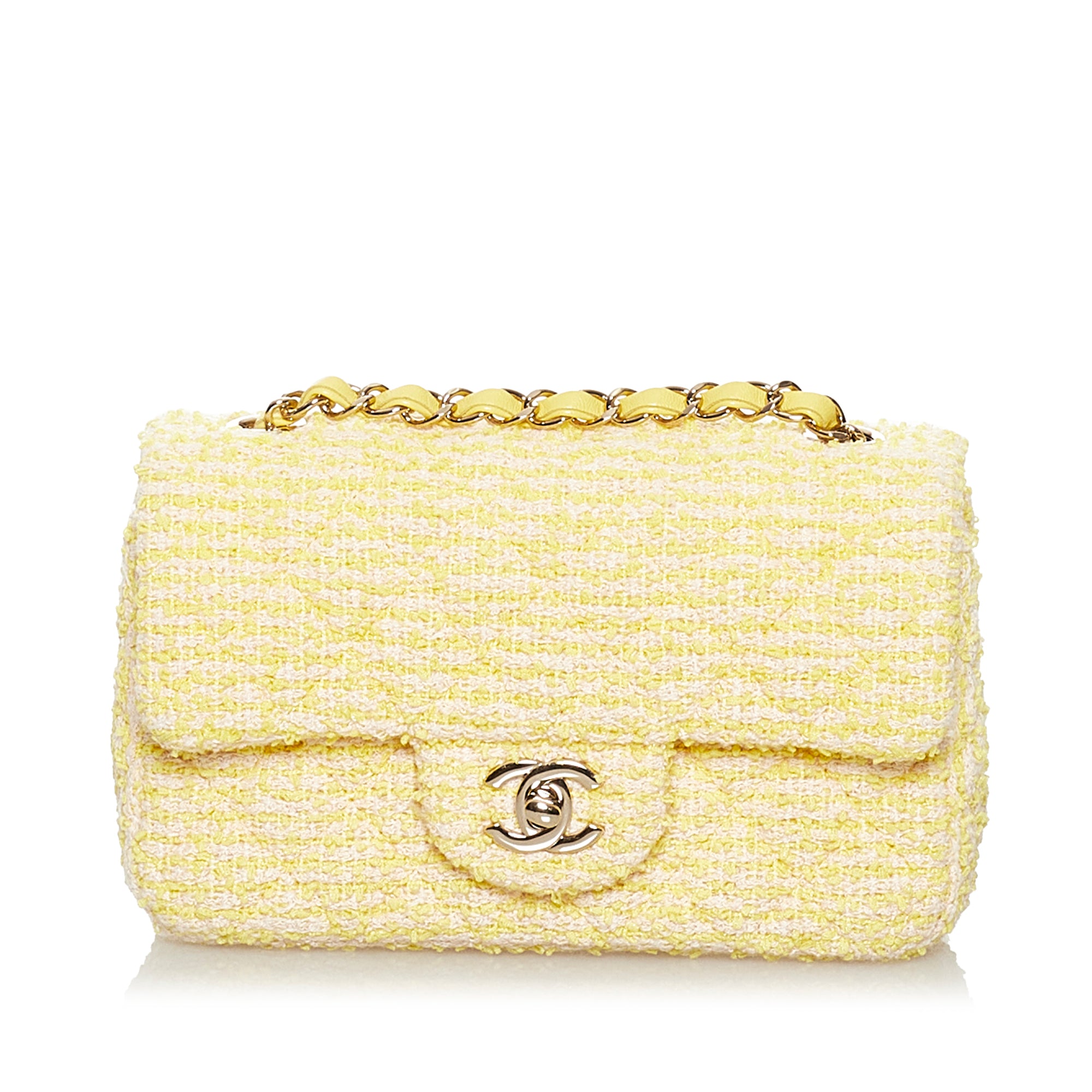 yellow tweed chanel bag