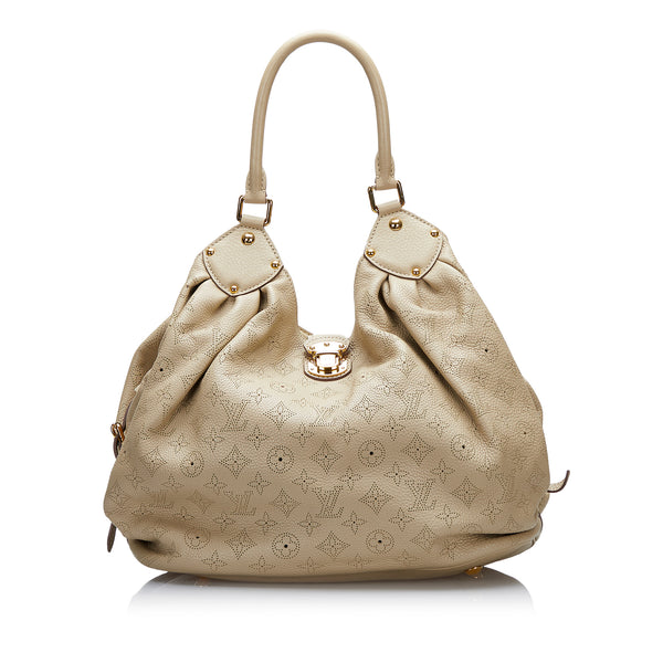 Louis Vuitton L Handbag in Brown Mahina Leather