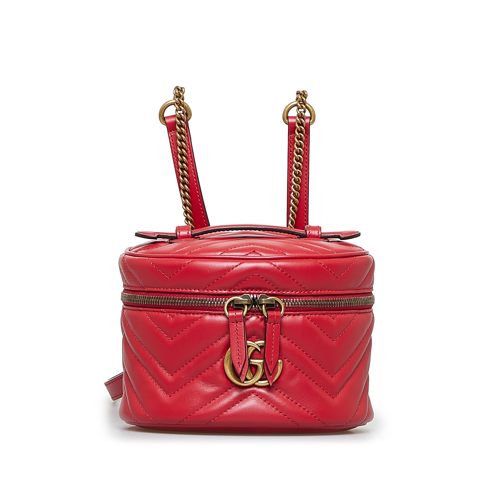 image of Red Gucci GG Marmont Round Backpack