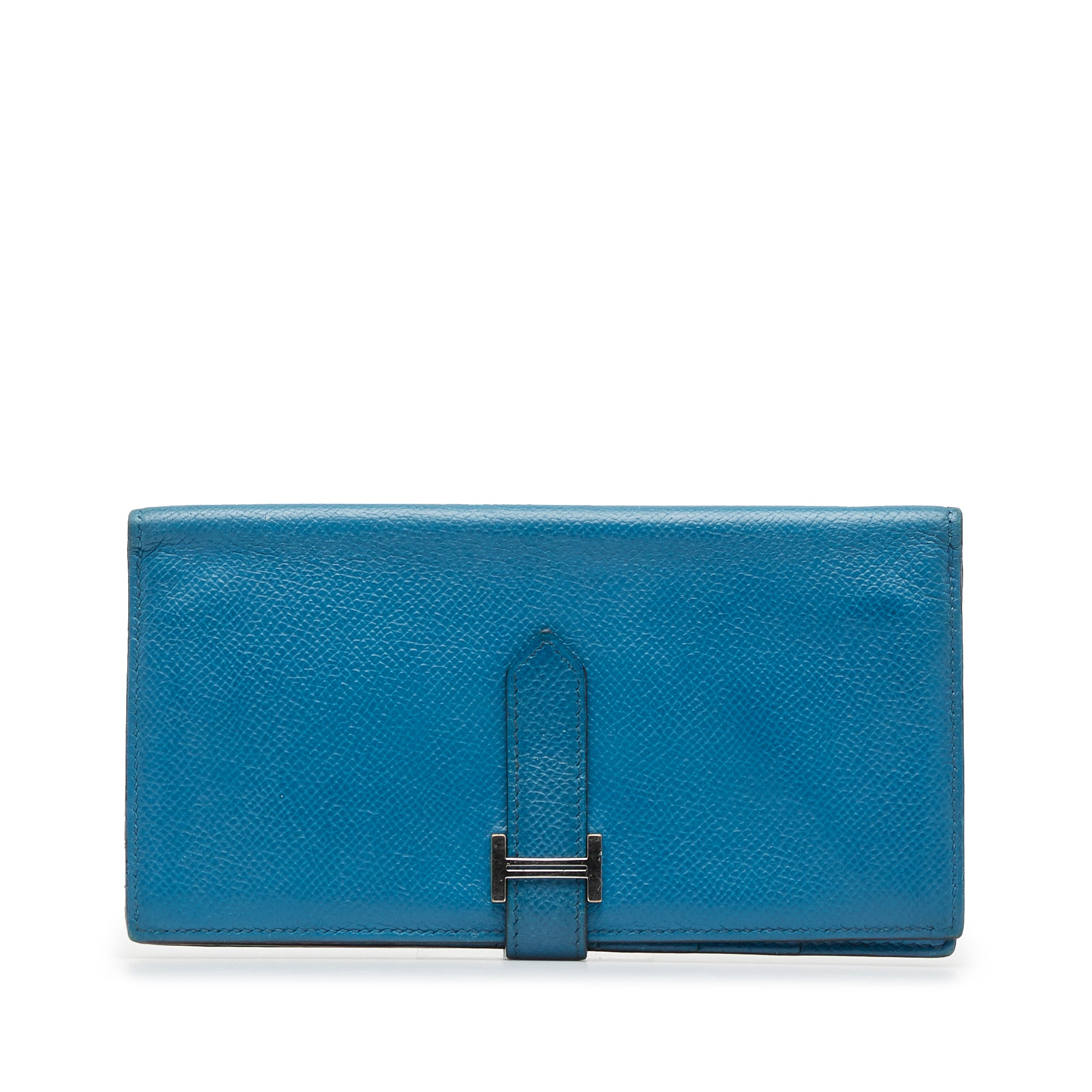 image of Blue Hermes Epsom Bearn Wallet